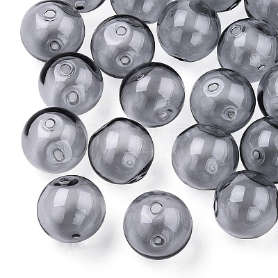 Transparent Blow High Borosilicate Glass Globe Beads GLAA-T003-09G-1