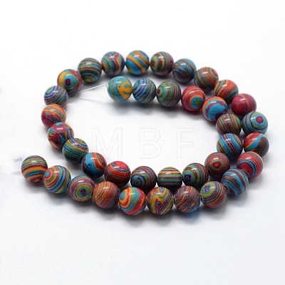 Synthetic Malachite Beads Strands X-G-I199-32-8mm-D-1