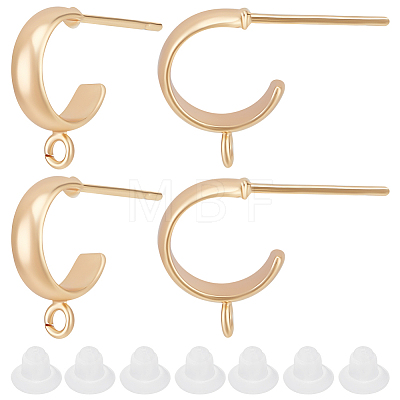 20Pcs Brass Stud Earring Findings KK-BBC0007-58-1