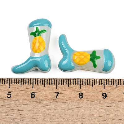 Boot Baking Paint Glass Enamel  Beads LAMP-C020-02E-1