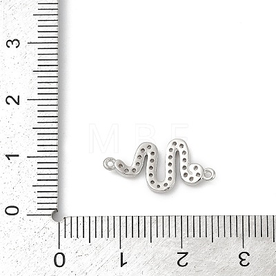 Brass Micro Pave Clear Cubic Zirconia Connector Charms KK-G526-02P-1