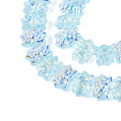 Baking Paint Electroplate Transparent Glass Beads Strands EGLA-N020-04F-1