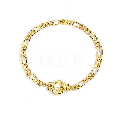 Brass Figaro Chains Bracelets for Women FS-WGC8AF4-02-1