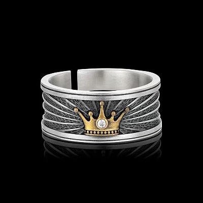 Brass Rhinestone Cuff Open Rings WGCBA4A-01-1