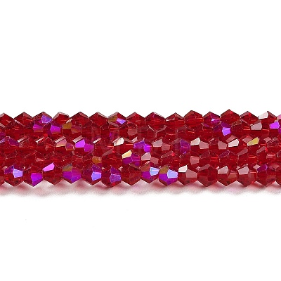 Transparent Electroplate Glass Beads Strands GLAA-F029-2mm-D27-1