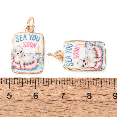 Printed Brass Pendants KK-CBA3895-01A-G-1