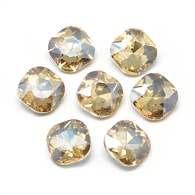 Pointed Back Glass Rhinestone Cabochons RGLA-T032-10x10mm-09-1