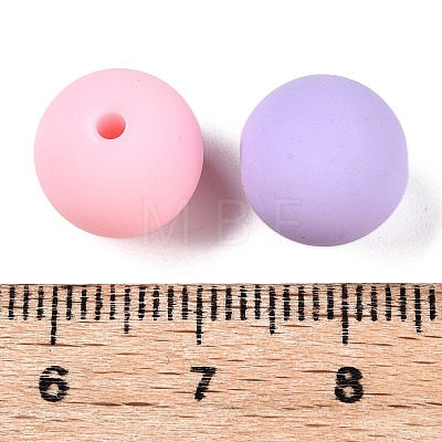 Rubberized Style Imitated Silicone Acrylic Beads MACR-T048-01B-14-1