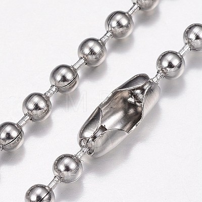 304 Stainless Steel Necklaces NJEW-G307-03-3mm-P-1