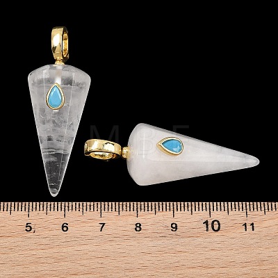 Natural Quartz Crystal Rock Crystal Pointed Pendants GG-CBA19F2-02G-04-1