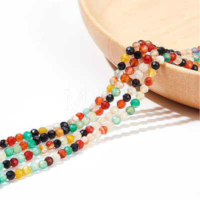  2 Strands Natural Multi-Color Agate Beads Strands G-NB0005-05-1