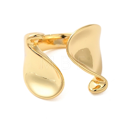 Irregular Brass Open Cuff Rings for Women RJEW-A046-09G-1