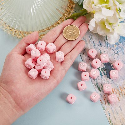 26Pcs 26 Style Silicone Alphabet Beads for Bracelet or Necklace Making SIL-SZ0001-01B-1