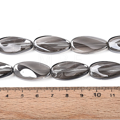 Electroplate Transparent Glass Beads Strands EGLA-N055-02K-1