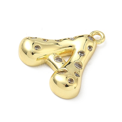 Brass Micro Pave Clear Cubic Zirconia Pendants KK-I476-02G-A-1