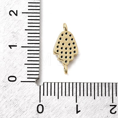 Religion Brass Micro Pave Cubic Zirconia Connector Charms KK-H529-01B-G-1