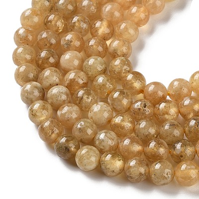 Natural Yellow Garnet Beads Strands G-Z129-C01-7mm-01-1