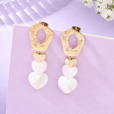 Brass Dangle Stud Earrings EJEW-JE07395-1