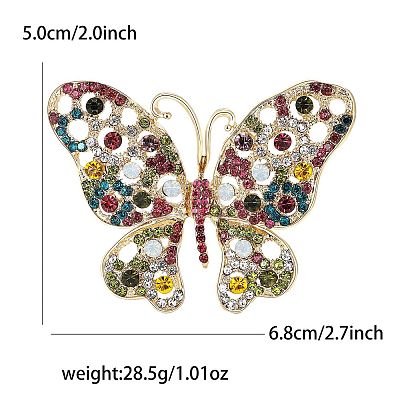 Butterfly Alloy Rhinestone Brooches PW-WG40679-03-1