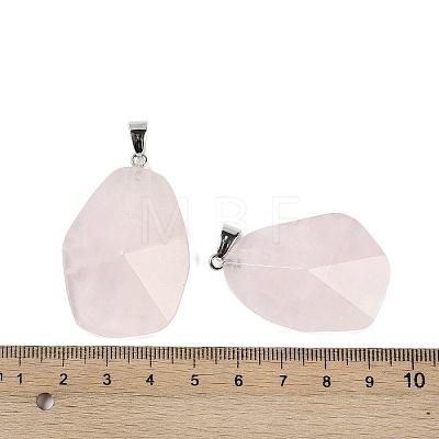 Natural Rose Quartz Pendants G-C140-06D-1