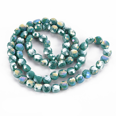 Opaque Electroplate Glass Beads Strands EGLA-N007-002-B03-1