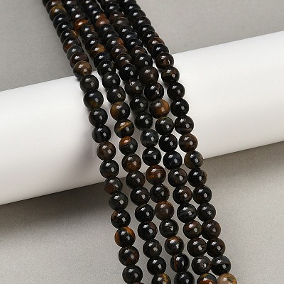 Natural Yellow Blue Tiger Eye(Dyed & Heated) Bead Strands G-P230-07-8mm-AB-1