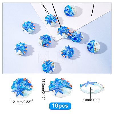 10Pcs Glass Beads GLAA-CA0001-41-1