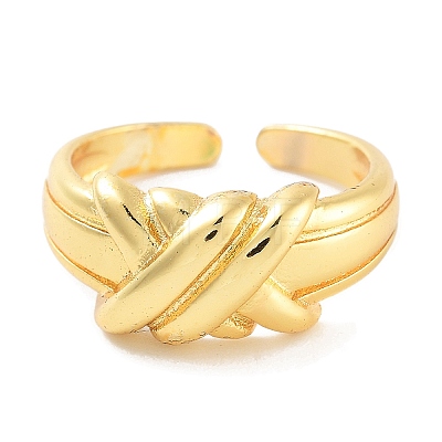 Rack Plating Brass Open Cuff Rings RJEW-Z059-29G-1