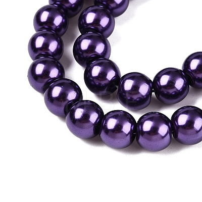 Baking Painted Pearlized Glass Pearl Round Bead Strands HY-Q003-6mm-20-1