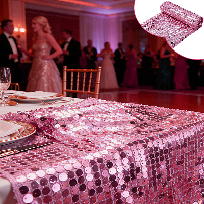 Polyester Reversible Sequin Fabrics DIY-WH0786-70-1
