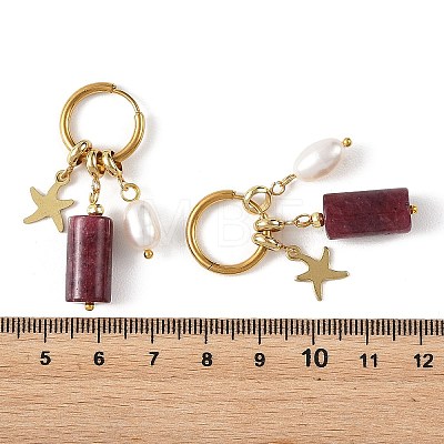202 Stainless Steel Dangle Huggie Hoop Earrings EJEW-JE07295-1