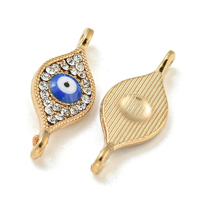 Alloy Blue Enamel Evil Eye Connector Charms ENAM-S003-03B-1