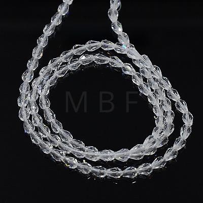 Teardrop Crystal Glass Beads Strands GLAA-F022-C01-1