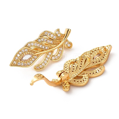 Brass Micro Pave Cubic Zirconia Twister Clasps KK-K422-03G-1