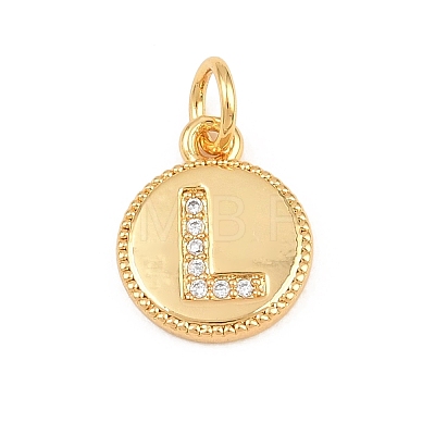 Brass Micro Pave Clear Cubic Zirconia Charms CU-CBA56CE-12G-L-1