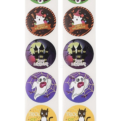 500Pcs Round Halloween Stickers AJEW-S090-03B-1