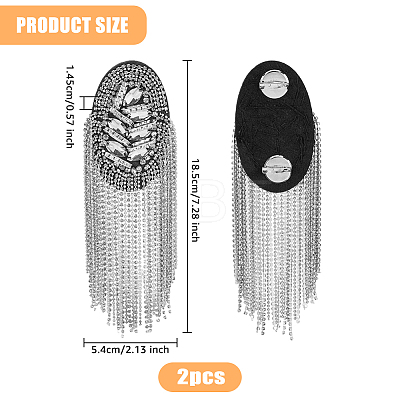 2Pcs Detachable Iron Tassel Epaulettes FIND-FH0005-44P-1