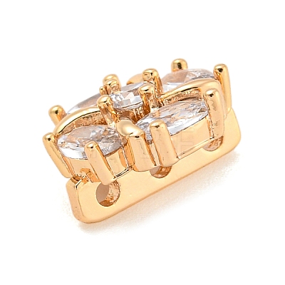 Brass Pave Clear Cubic Zirconia Slide Charms KK-Z072-13G-01-1