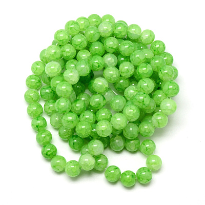 Baking Paint Crackle Glass Bead Strands DGLA-Q023-6mm-YS44-1