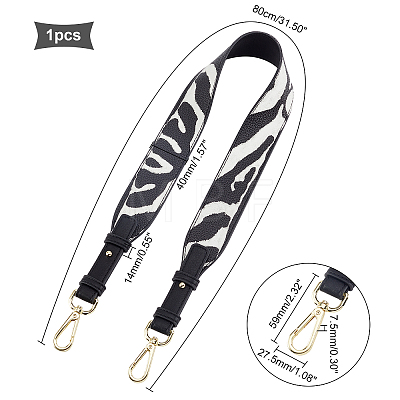 Zebra Pattern PU Leather Bag Handles FIND-WH0111-02-1