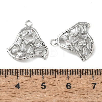 Brass Micro Pave Clear Cubic Zirconia Pendants KK-C259-02P-1