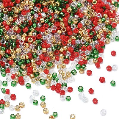 4 Colors 15/0 Christmas TOHO Round  Seed Beads SEED-X0058-30-1