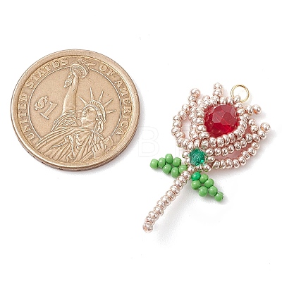 Beaded Tulip Charms PALLOY-MZ00449-01-1