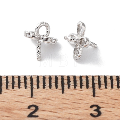 Rhodium Plated 925 Sterling Silver Peg Bails Pin Charms STER-P050-06P-1
