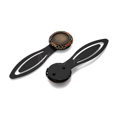 Alloy & Iron Bookmark Cabochon Settings PALLOY-N184-04AB-1