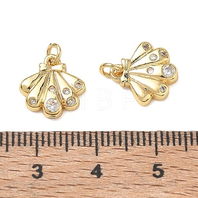 High Polished Ocean Brass Micro Pave Clear Cubic Zirconia Pendants CU-CBAF3CF-02K-01-1