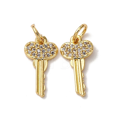 Brass Micro Pave Clear Cubic Zirconia Charms KK-A270-03H-G-1