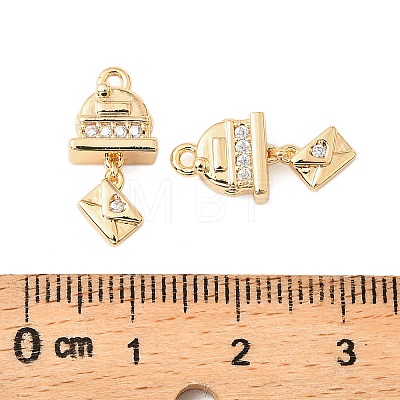 Brass Micro Pave Cubic Zirconia Pendants KK-K351-65G-1