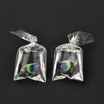 Resin Pendants with Iron Jump Ring RESI-A015-03B-1