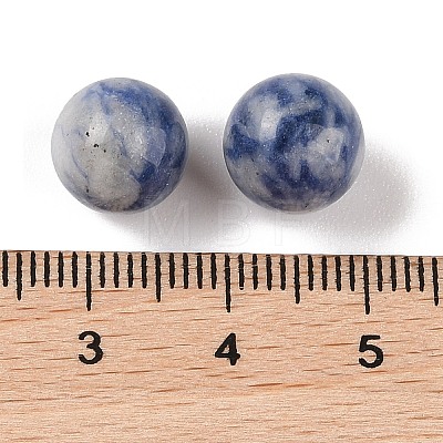 Natural Blue Spot Jasper No Hole Sphere Beads G-K353-04A-14-1